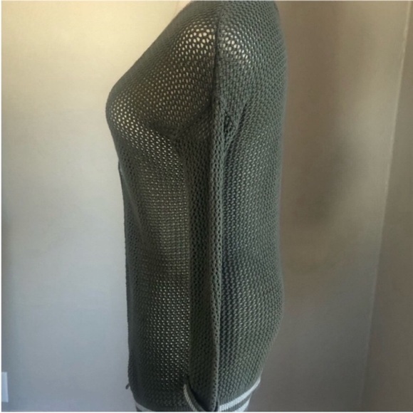 American Eagle Olive Green Knit Button Up Cardigan - Picture 6 of 9